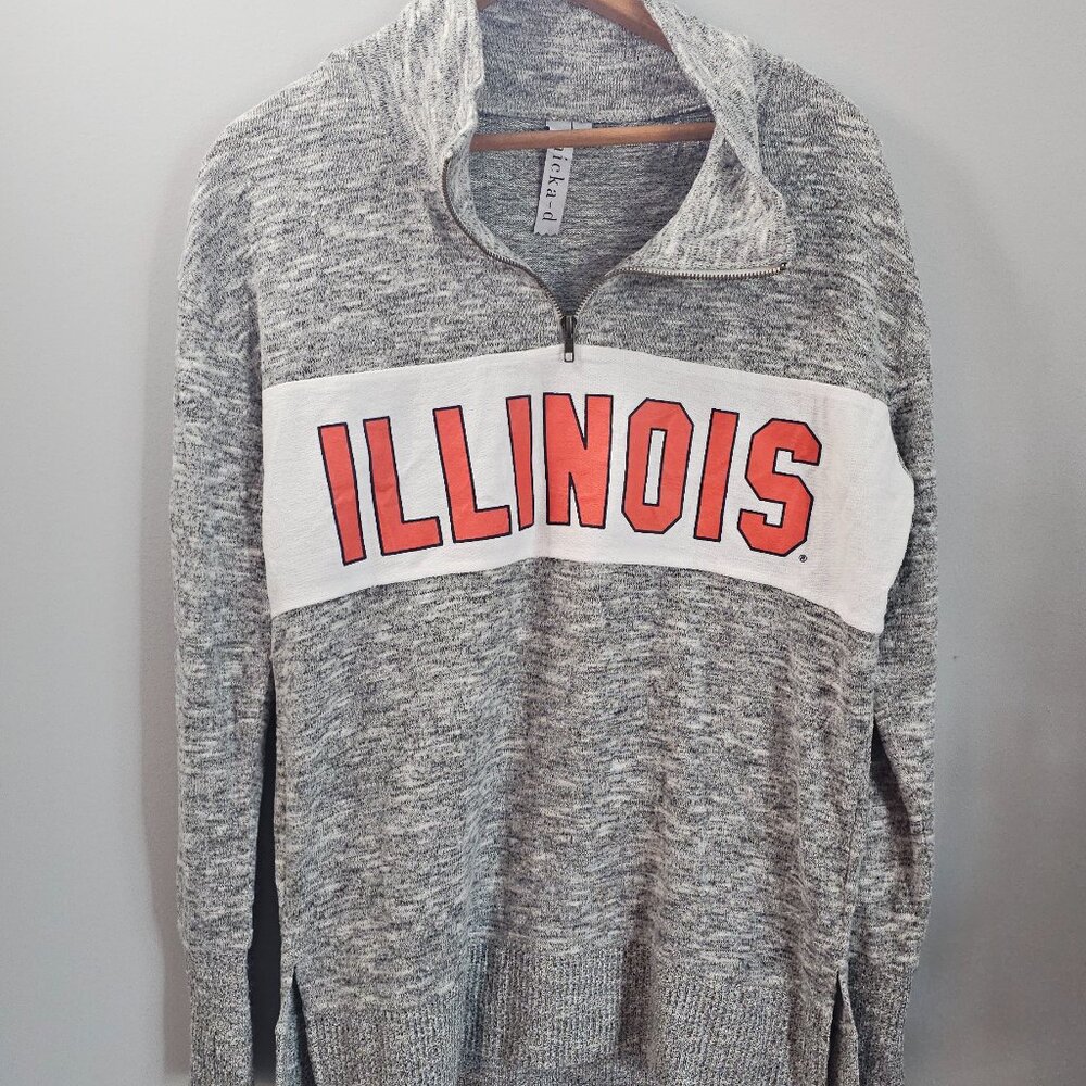 Womens Univerity of Illinois Fighting Illini Cozy 1/4 Zip Pullover – Classic Fit